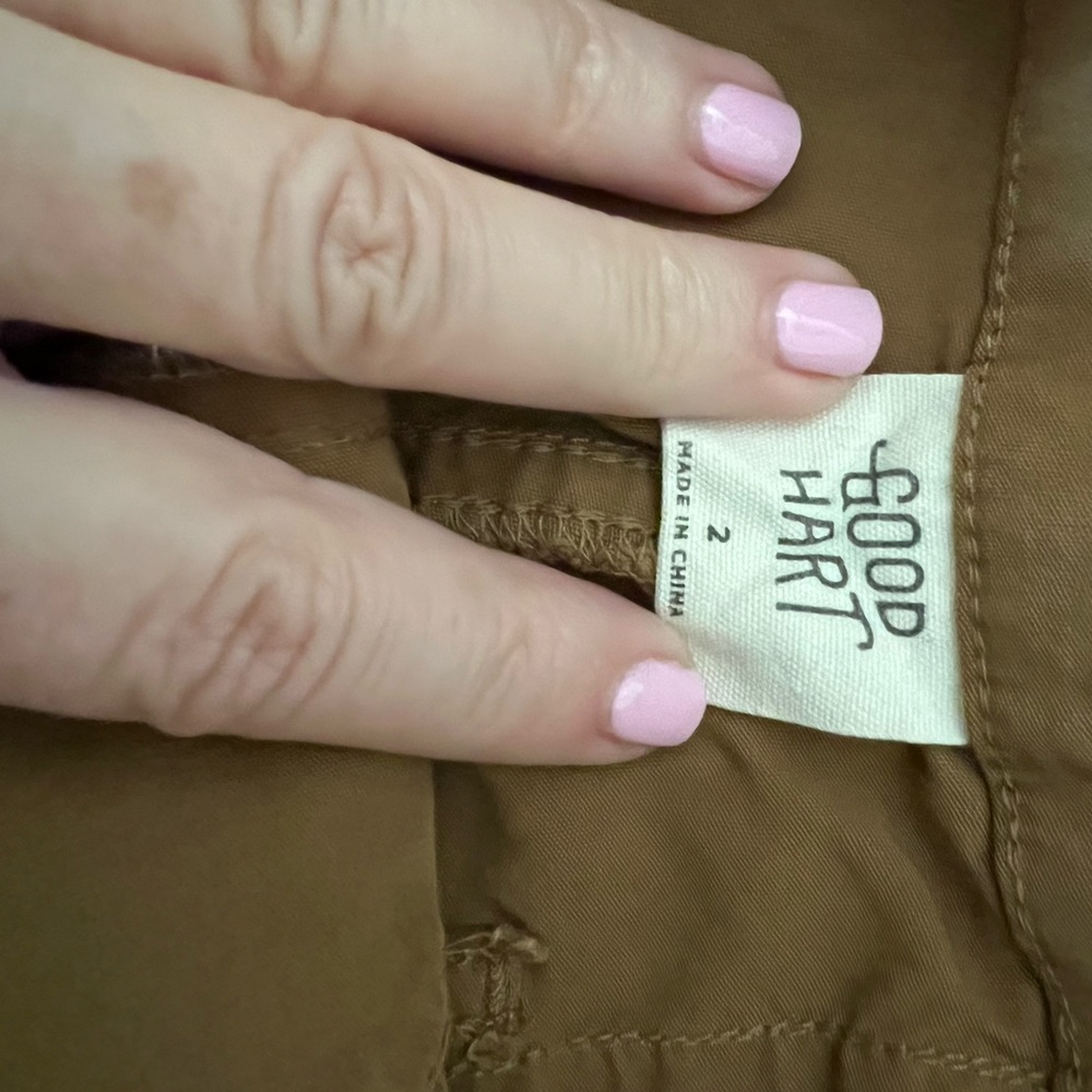 Good Heart tan trouser crop pants